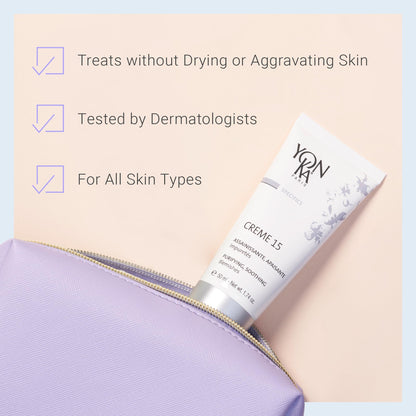 Yon-Ka Specifics Creme 15 | Balancing Face Cream with Chamomile & Botanicals | Purifying Skincare for Blemish-Prone or Oily Skin | Paraben-Free | 1.74 oz