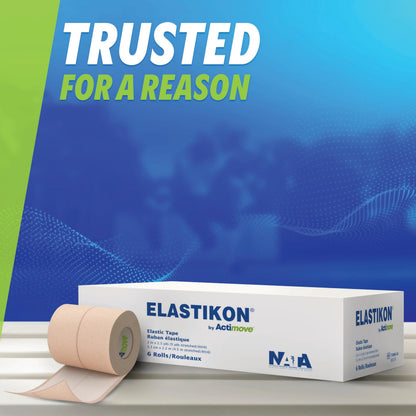 Elastic Athletic Tape - Provides Support for Sprains, Strains, Muscle Injuries - for Sport and Veterinary Applications - 2 in x 2.5 yd, 6 Rolls