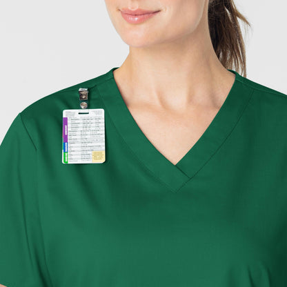 WonderWink Women's Plus-Size Wonderwork V-Neck Scrub Top, Hunter, 3X-Large