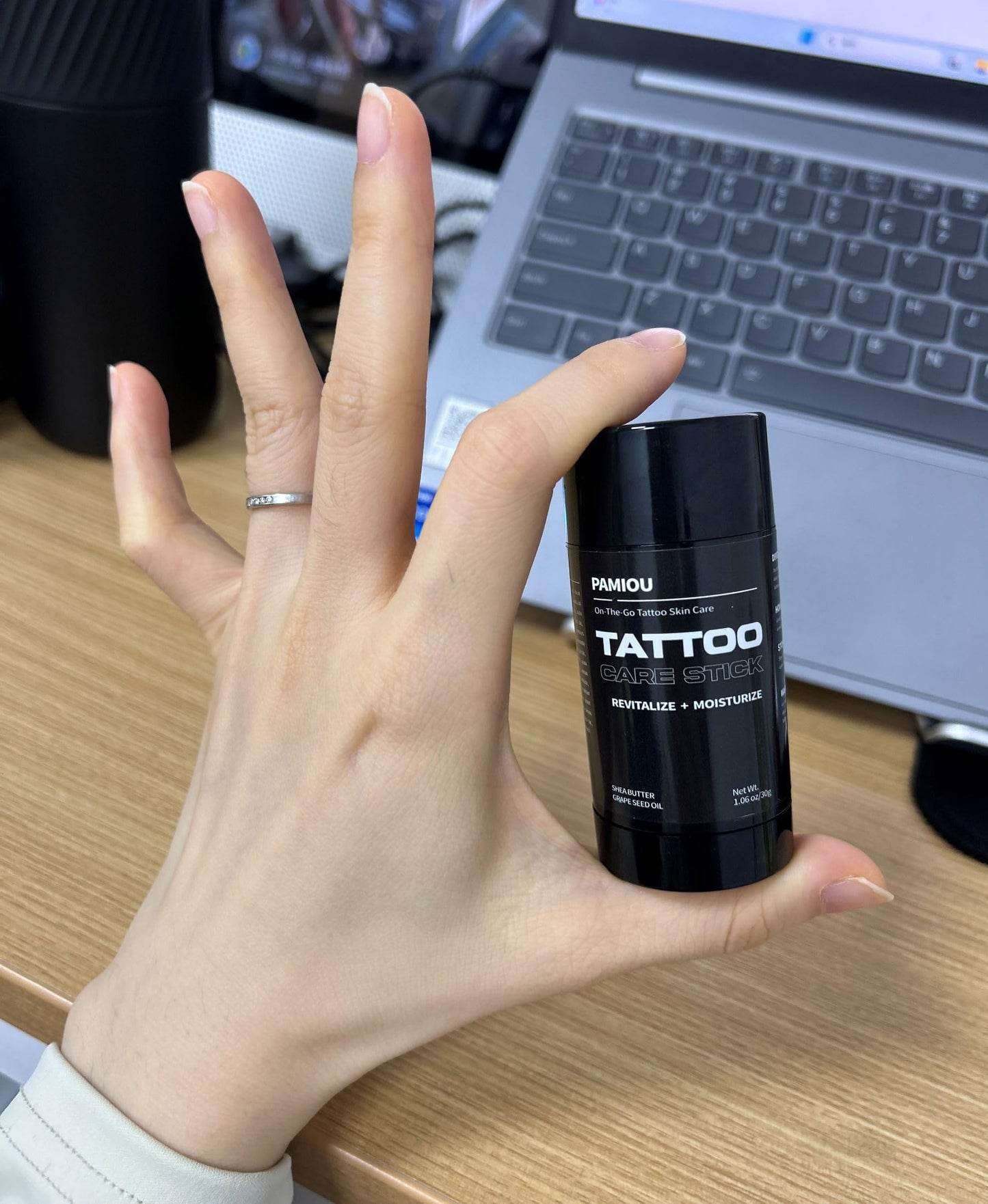 Pamiou Tattoo Aftercare Tattoo Butter Balm, On The Go Tattoo Care Stick, Portable Balm For Color Enhancement, Brightener & Moisturizer With Naturally Derived Ingredients - 1 oz