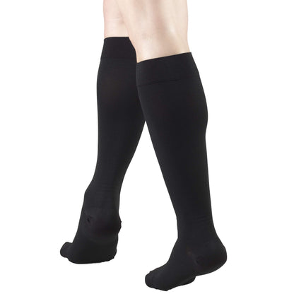 Truform 20-30 mmHg Medical Compression Stockings, Aloe Infused Microfiber, Knee High, Closed Toe, Black, 3X-Large