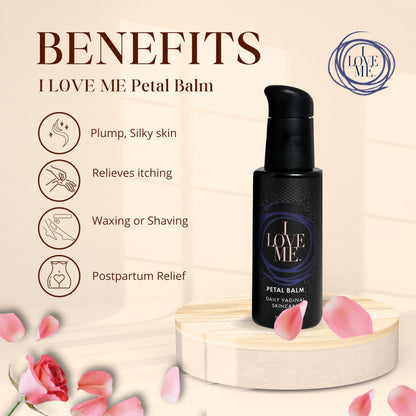 Petal Balm Daily Vaginal Skincare - Vulva Balm for Vaginal Dryness & Itching - Clinically Tested Hormone-Free Natural Vaginal Moisturizer for Sensitive Vulvar Skin - Intimate Feminine Care - 2Fl Oz