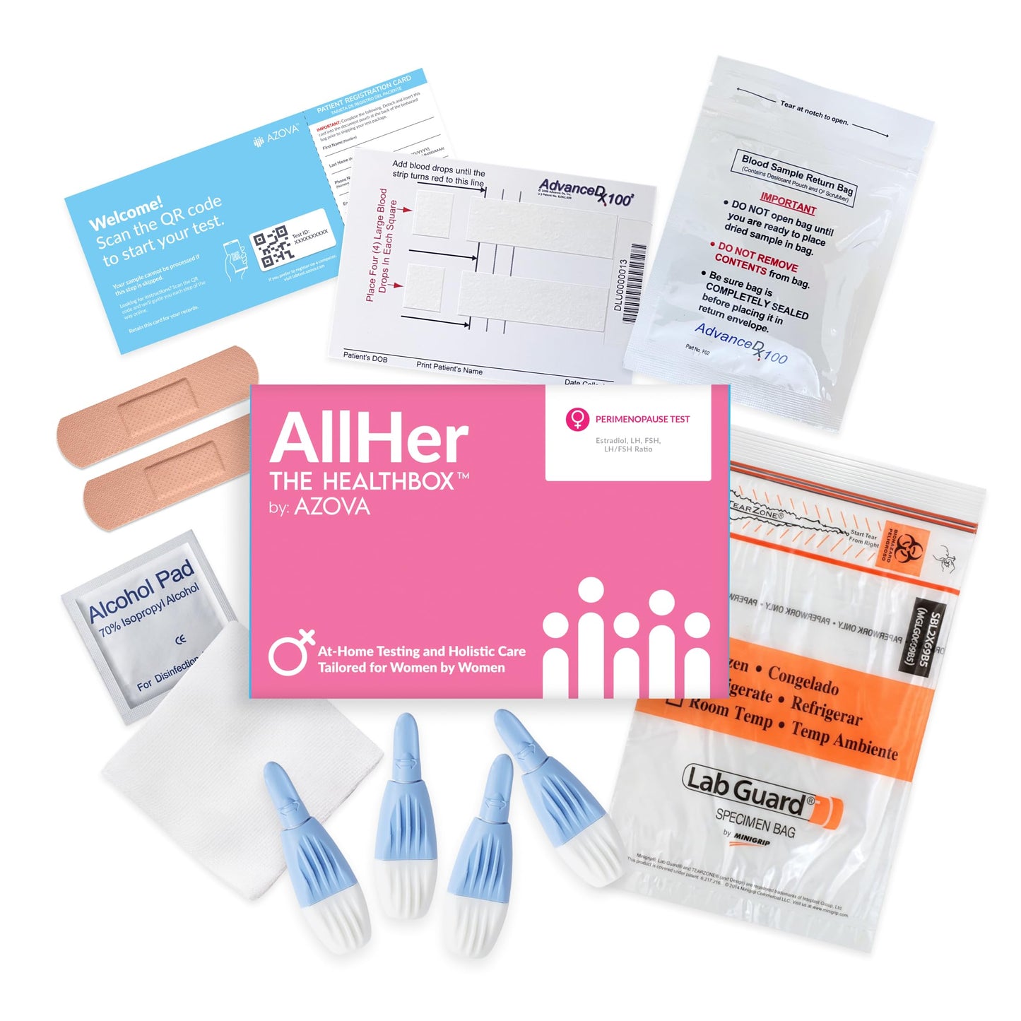 AllHer Perimenopause Test Kit | at-Home Women Hormone Test | Fast with Accurate Results | Early Peri Menopause Testing indcator with Detailed Report | CLIA-Certified | All Her | FSA HSA Eligible