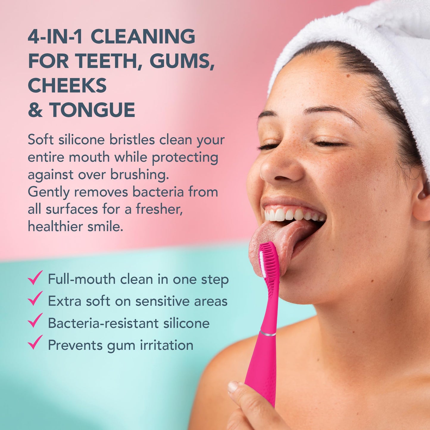 FOREO ISSA 4 Smile Electric Toothbrush – Compact & Travel-Friendly, 4-in-1 Hybrid Brush Head, Tough on Plaque, Long Battery Life (265 Days), 6-Month Brush Head Replacement