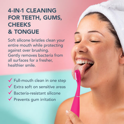 FOREO ISSA 4 Smile Electric Toothbrush – Compact & Travel-Friendly, 4-in-1 Hybrid Brush Head, Tough on Plaque, Long Battery Life (265 Days), 6-Month Brush Head Replacement