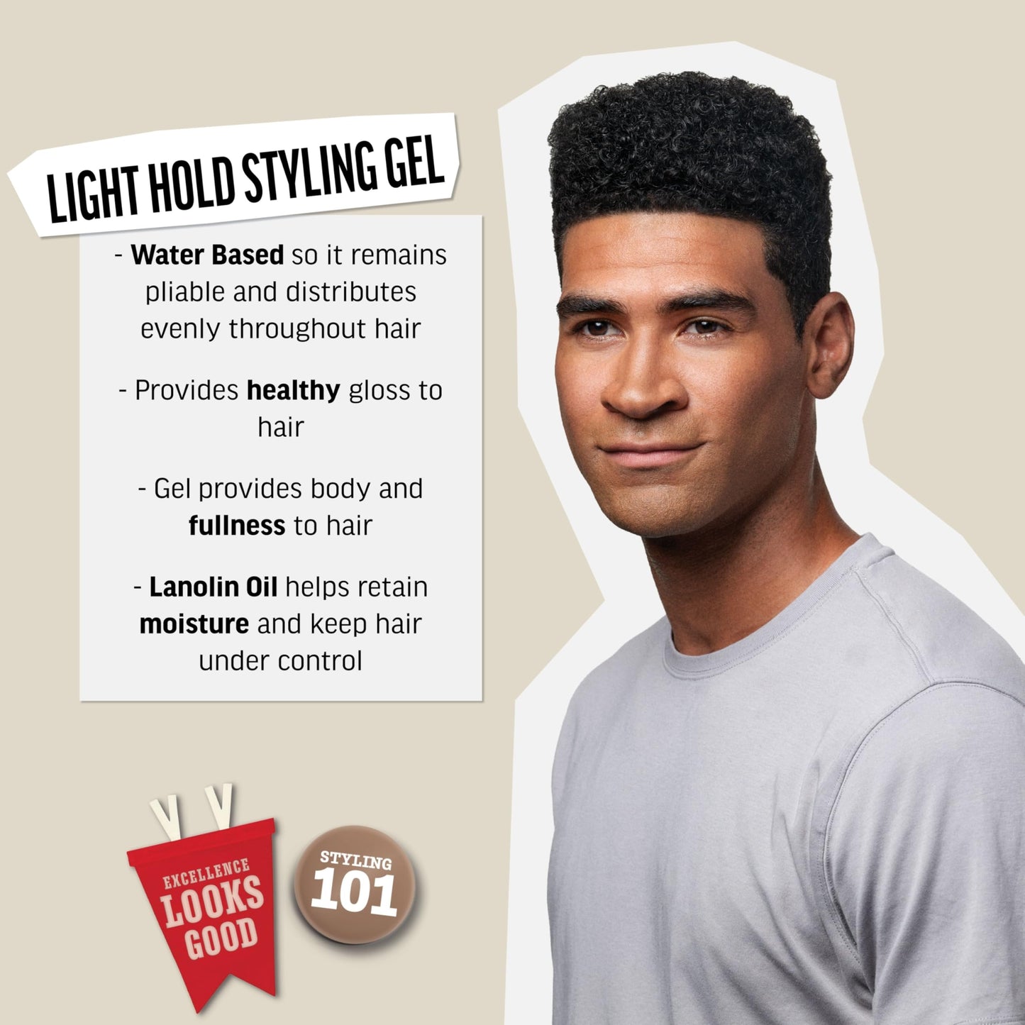 American Crew Men's Hair Gel, Light Hold Styling Product, 13.1 fl oz