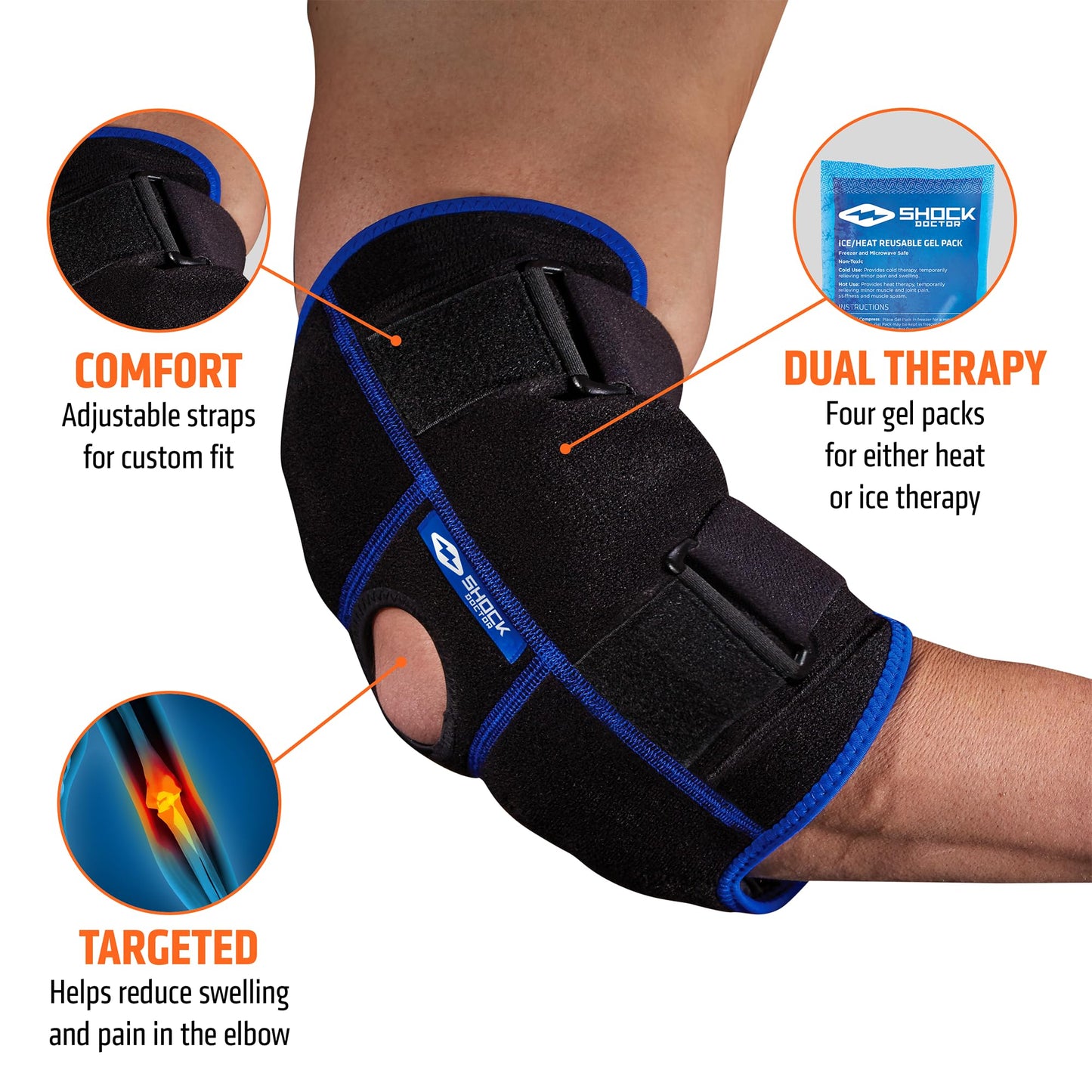 Shock Doctor Ice Recovery Elbow Compression Wrap