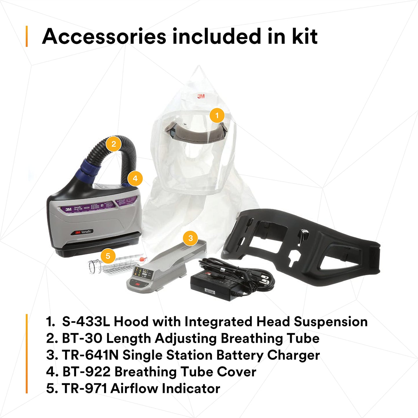 3M PAPR Respirator, Versaflo Powered Air Purifying Respirator Kit, TR-600-ECK, Easy Clean and Easy to Use, All-in-One Respiratory Protection, High Capacity Battery, Food Safety, Painting