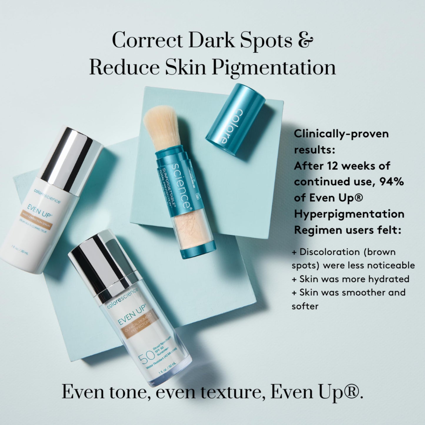 Colorescience Even Up Clinical Pigment Perfector, Water Resistant, Mineral Facial Sunscreen & Primer, Broad Spectrum 50 SPF UV Skin Protection, 1 Fl Oz