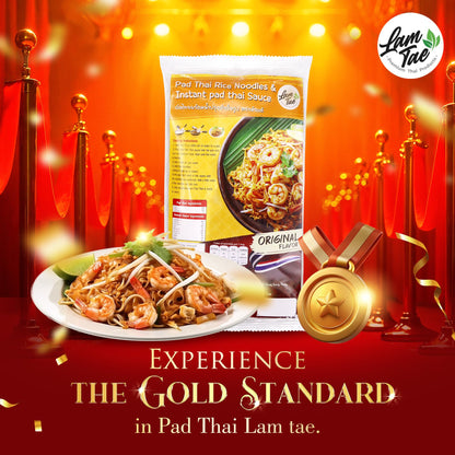 Lam Tae Pad Thai Meal Kit – Thai Rice Noodles with Instant Pad Thai Sauce – Authentic Stir-Fry Flavor – Ready-to-Cook Asian Meal – Available in Pack of 1, 3, or 6 – 200g Each (7.05 Ounce (Pack of 1), 6, Count)