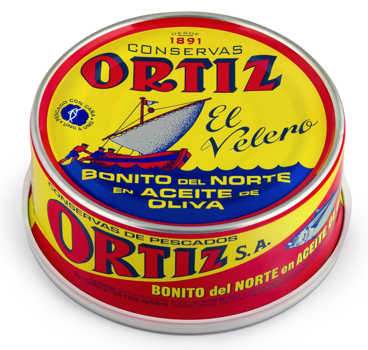 Ortiz White Tuna in Olive Oil, Fresh Tender Slices, Spanish Wild Caught Tuna, High in Protein and Omega 3 Fats, Excellent in Salad, Pasta or Sandwiches - No Need to Add Mayo, 8.81oz Can