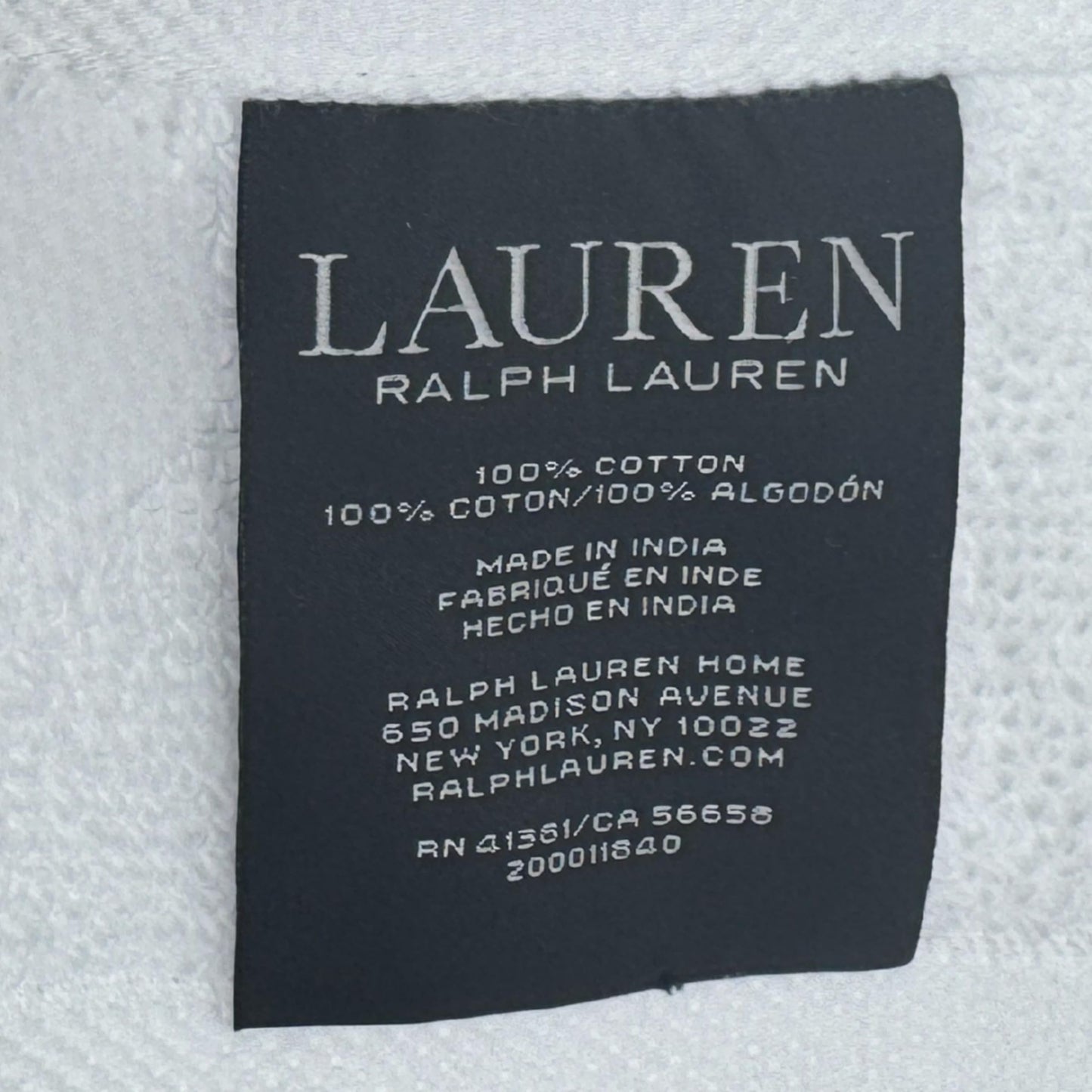 Lauren Ralph Lauren Westcott Washcloth Sailcloth White