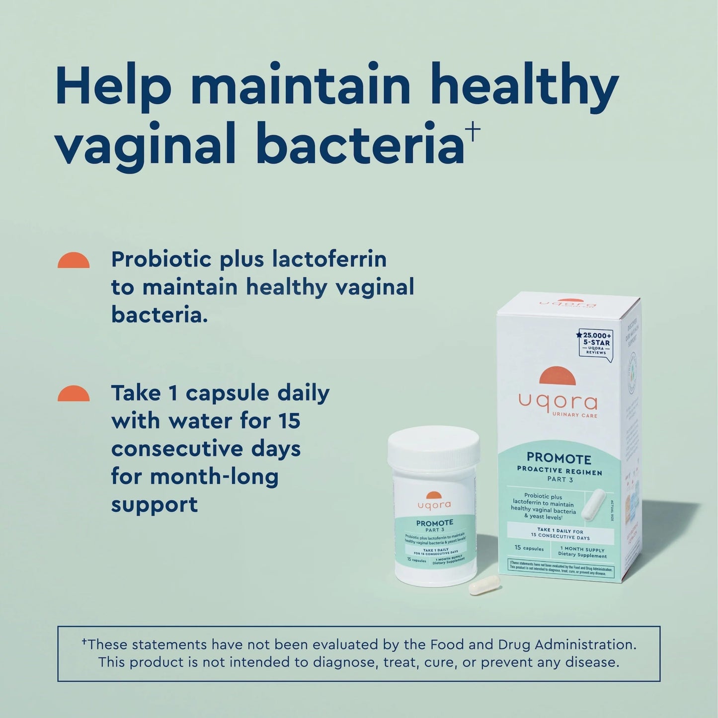 Uqora Promote & Flush Bundle - Vaginal Health* Probiotic with Lactoferrin & Lactobacillus + Urinary Tract* Drink with D-Mannose, Vitamin C, B6, Minerals - Gluten-Free & Vegan
