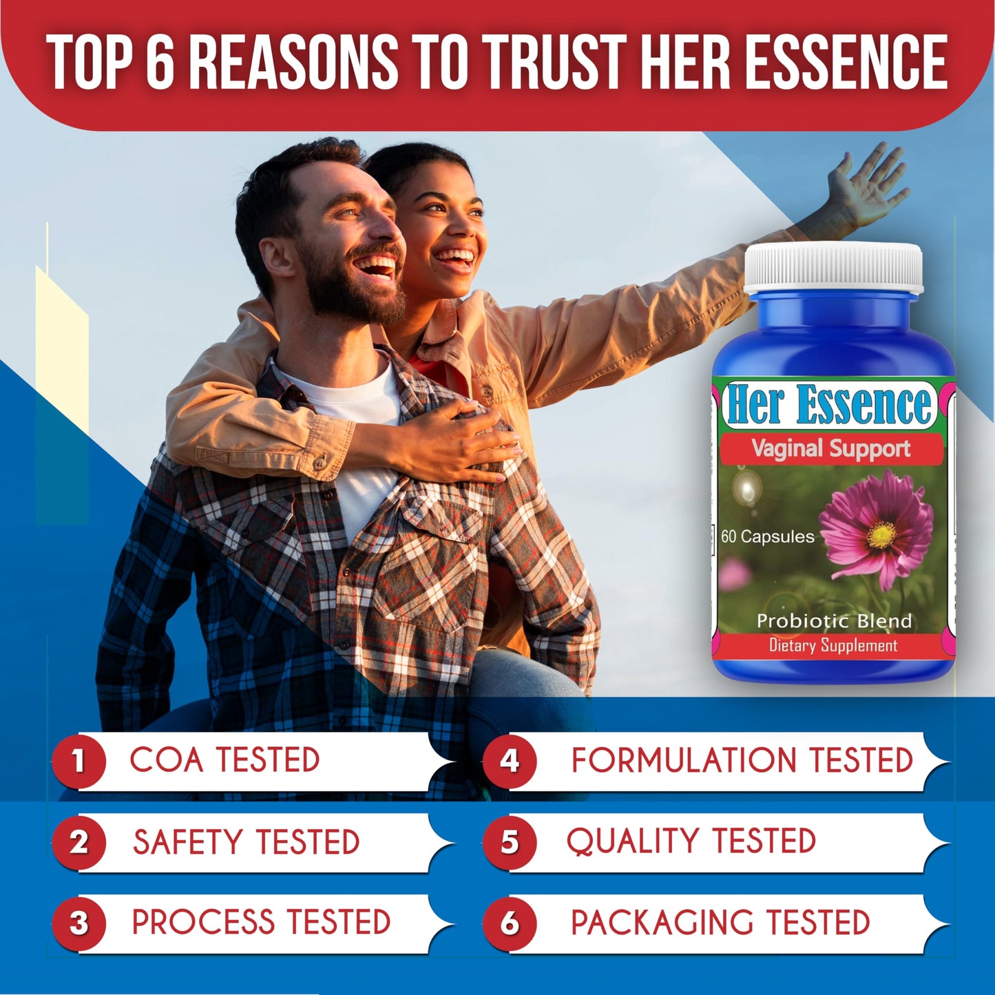 Celebrity LifeStyle Product Her Essense Probiotics for Women – Vaginal ph Balance, Digestive & Urinary Tract Balance – Daily Feminine Care Gut Health for Women Probiotic Supplement – 60 Capsules