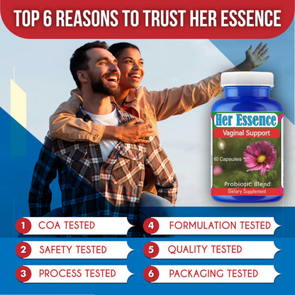 Celebrity LifeStyle Product Her Essense Probiotics for Women – Vaginal ph Balance, Digestive & Urinary Tract Balance – Daily Feminine Care Gut Health for Women Probiotic Supplement – 60 Capsules