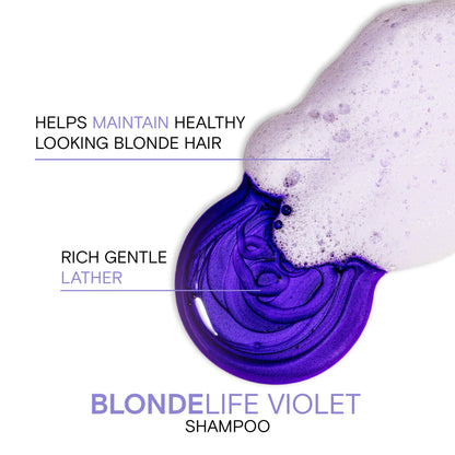 Joico Blonde Life Violet Shampoo | For Cool & Bright Blonde Hair | Neutralize Brassy Tones | Banish Yellow Tones | Boost Shine | Sulfate Free | With Monoi & Tamanu Oil
