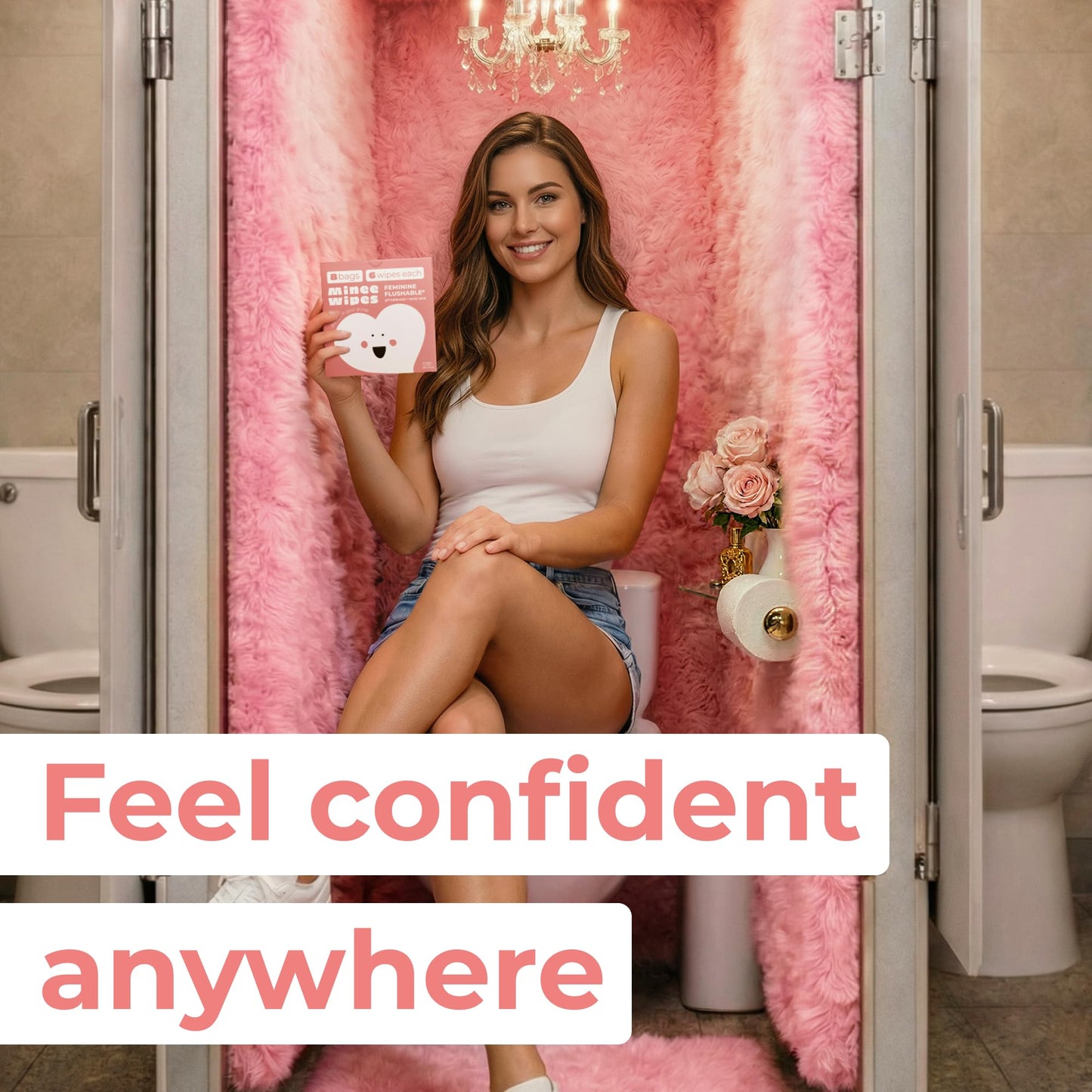 Impossibly Compact Travel Feminine Wipes - 99% Water and Aloe - pH Balanced, Period-Friendly & Ultra Soft - Travel Essentials for Women & Teens - Unscented - 8 Pack Total 48 Wipes
