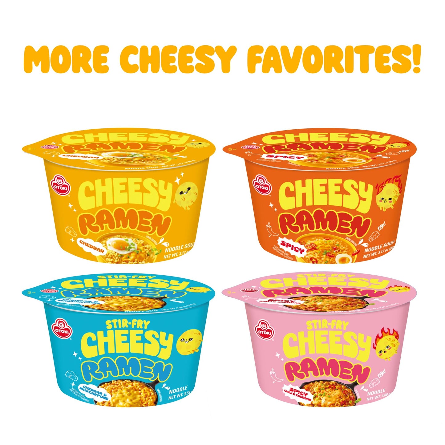 Cheesy Ramen (Bowl) – Cheddar Flavor | Non-Spicy, Creamy & Savory Korean Instant Bowl Noodles, 3.17 oz (Pack of 6)