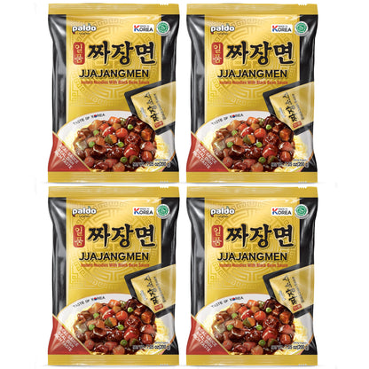 Paldo Fun & Yum Ilpoom Jjajangmen Chajang Noodle Traditional Brothless Chajang Ramen 7.05oz (Pack of 4)