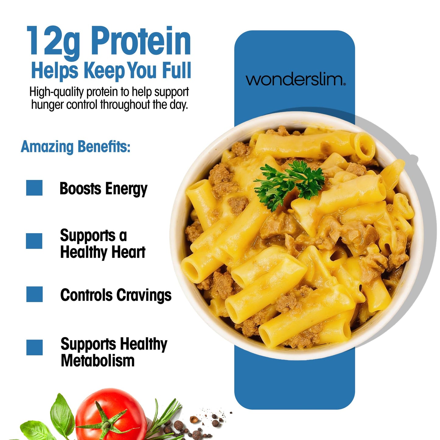 WonderSlim Protein Pasta, Cheese Steak Macaroni, 140 Calories, 12g Protein (7ct)