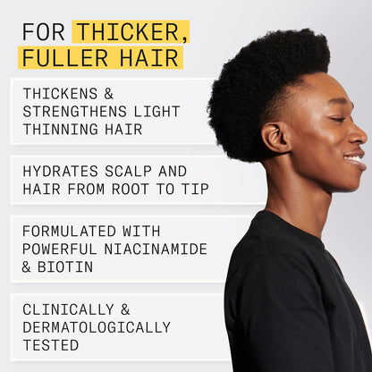 Nioxin Scalp + Hair Thickening System 1 Shampoo | For Natural or Untreated Hair with Light Thinning | With Niacinamide and Biotin | 10.1 Fl oz.