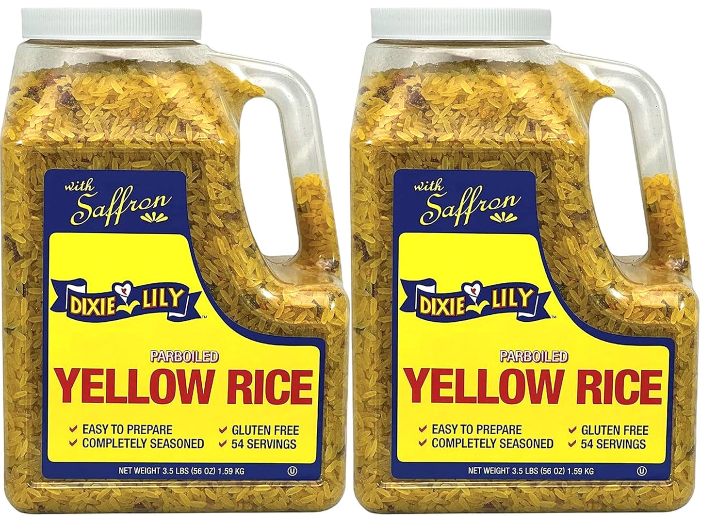Dixie Lily Yellow Rice Dinner/Jug - Long Grain Parboiled Rice with Dehydrated Vegetables with Vitamins, Easy-to-Prepare, 2 Pack