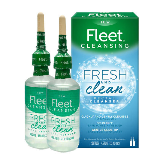 Fleet Fresh and Clean Saline Rectal Cleanser, Saline Solution Anal Douche, 2 Douche Bottles, 4.5 Fl Oz