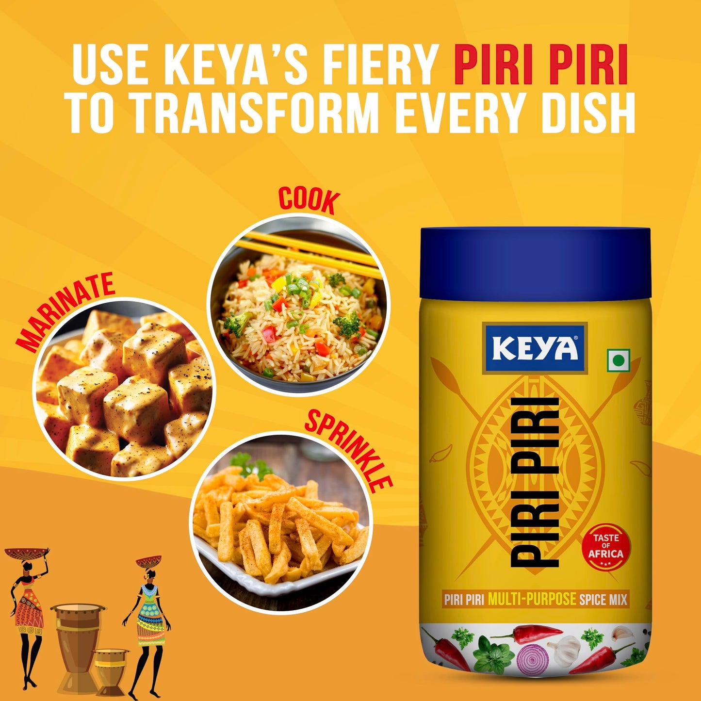 Keya Sprinklers Combo Italian Pizza Oregano 80g Piri Piri 100g Seasonings For Pizza Pasta Premium All Natural Healthy Italian Spice Blend for Pizza, Pasta Sprinkler, Pack of 2