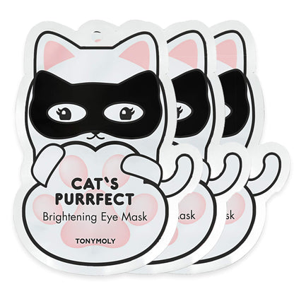 TONYMOLY Cat's Purrfect Eye Mask – Hydrating & Strengthening Under Eye Patches with Milk Protein, Soothes Puffiness, Dark Circles & Fine Lines, 3 ct