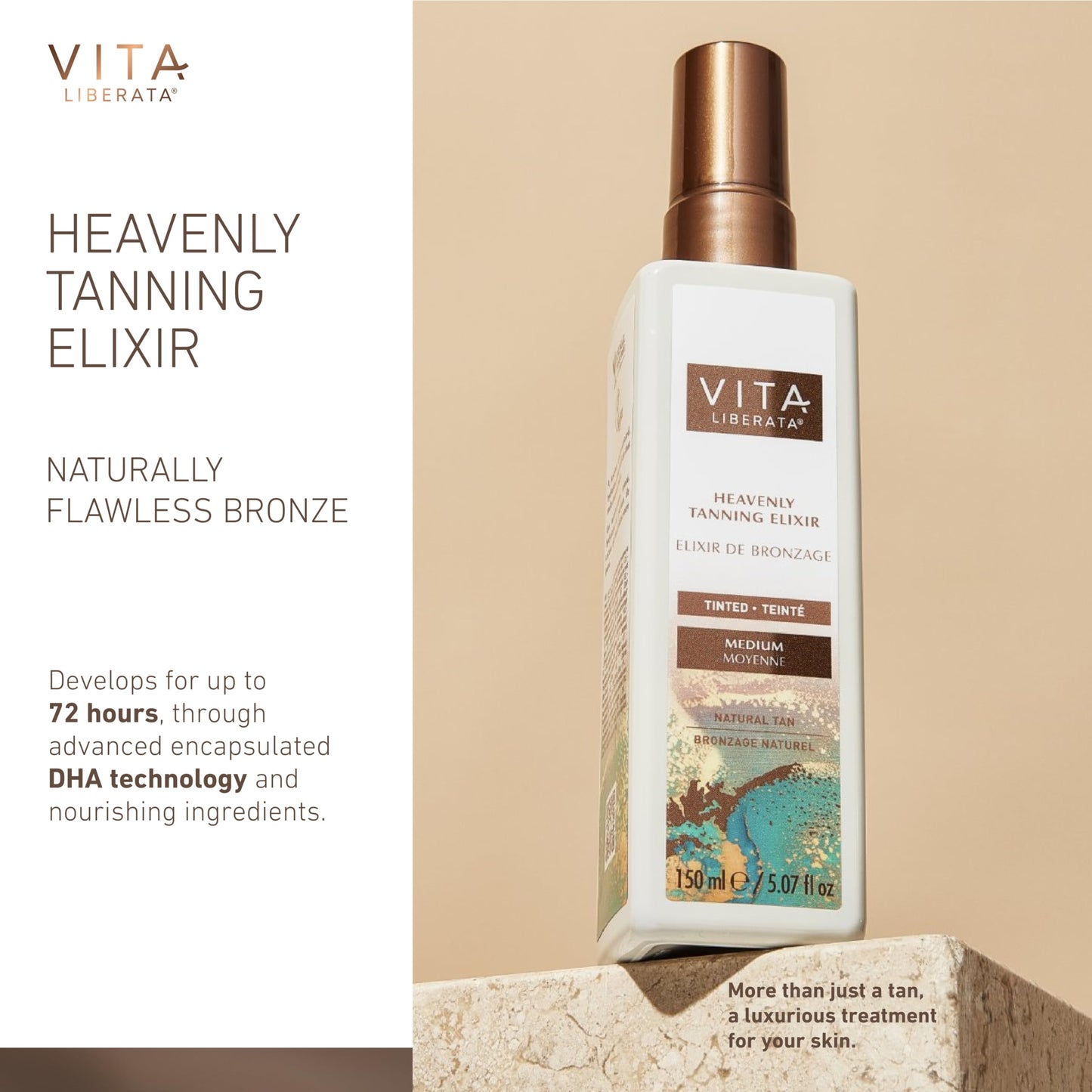 Heavenly Tanning Elixir Untinted Medium, 150ML
