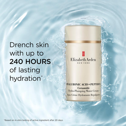 Elizabeth Arden Hyaluronic Acid + Peptides Ceramide Hydra-Plumping Water Cream, Lightweight Gel Texture, Deeply Hydrating + Firming Moisturizer, 1.7 oz