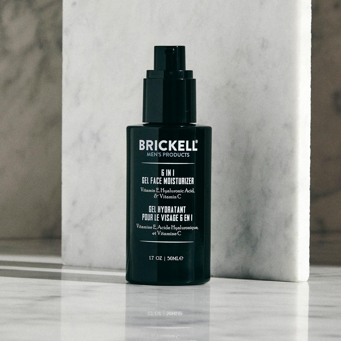 Brickell Men's 6 in 1 Gel Face Moisturizer for Men, Natural and Organic Gel Moisturizer, 1.7 ounces, Unscented