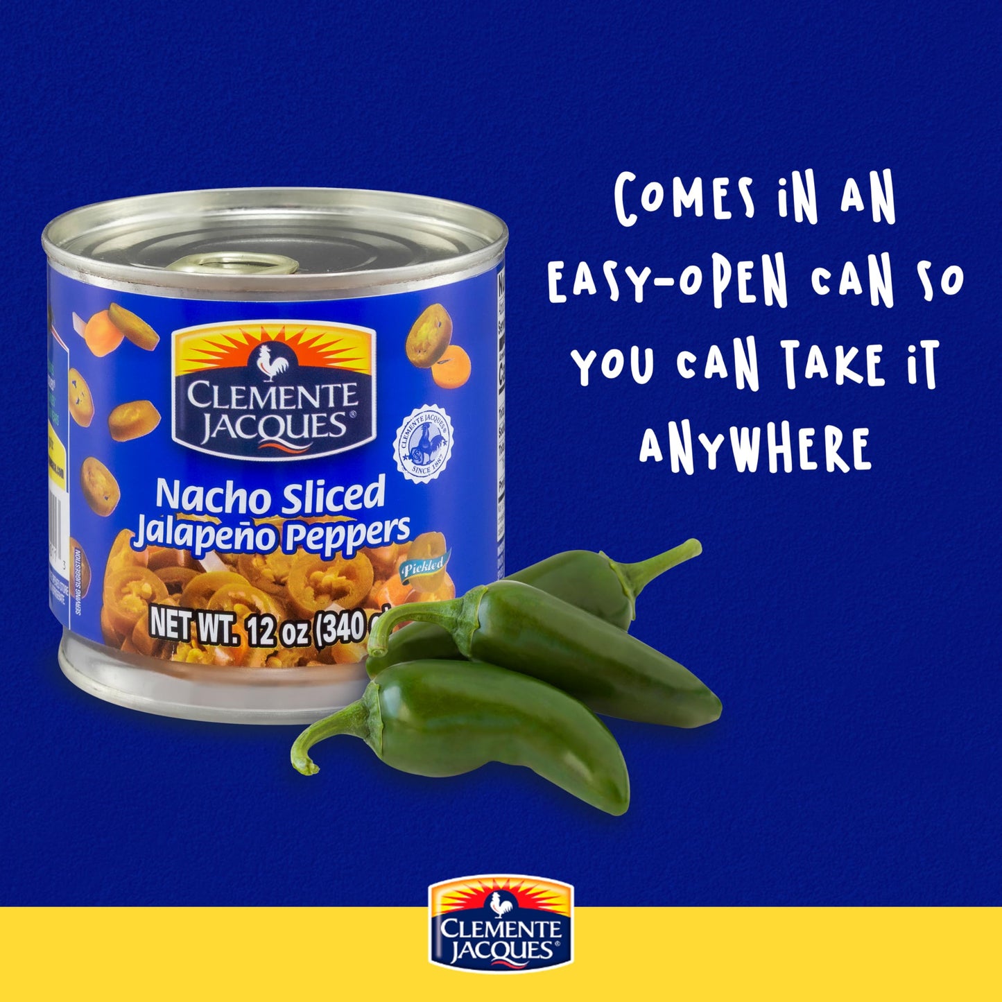 Clemente Jacques Nacho Jalapeno Peppers, Sliced Spicy Jalapeno, 12 oz (Pack of 12)