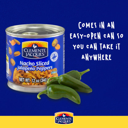 Clemente Jacques Nacho Jalapeno Peppers, Sliced Spicy Jalapeno, 12 oz (Pack of 12)