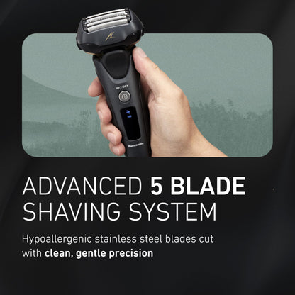 Panasonic ARC5 Electric Razor for Men with Pop-Up Trimmer, Wet/Dry 5-Blade Shaver, Men's Electric Razors for Shaving Face with Intelligent Shave Sensor and 16D Pivoting Head, ES-LV67-K (Black)