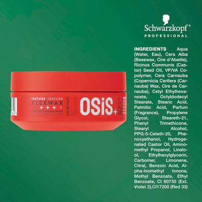 OSiS+ Flexwax - Ultra Strong Cream Wax for Creative Styling & Natural Shine
