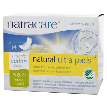 Natracare Pads Ultra With Wings 14 ct, 5 Boxes (70 Pads Total)