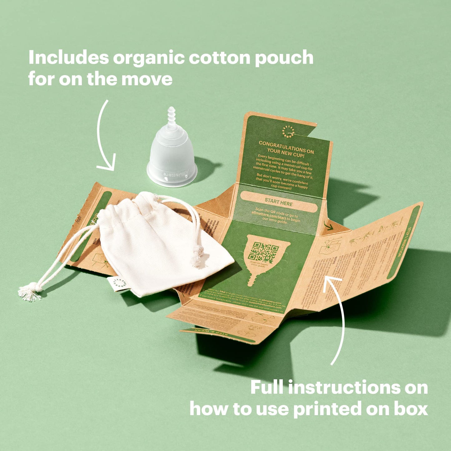 Menstrual Cup by AllMatters - Size B - Superior to Pads & Tampons - Voted Best Menstrual Cup by Reviewed - Made in Germany - Soft and Flexible