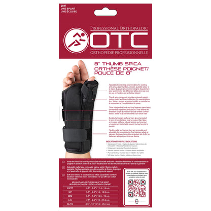 OTC Wrist-Thumb Splint, 8-Inch Adult, Lightweight Breathable, Medium