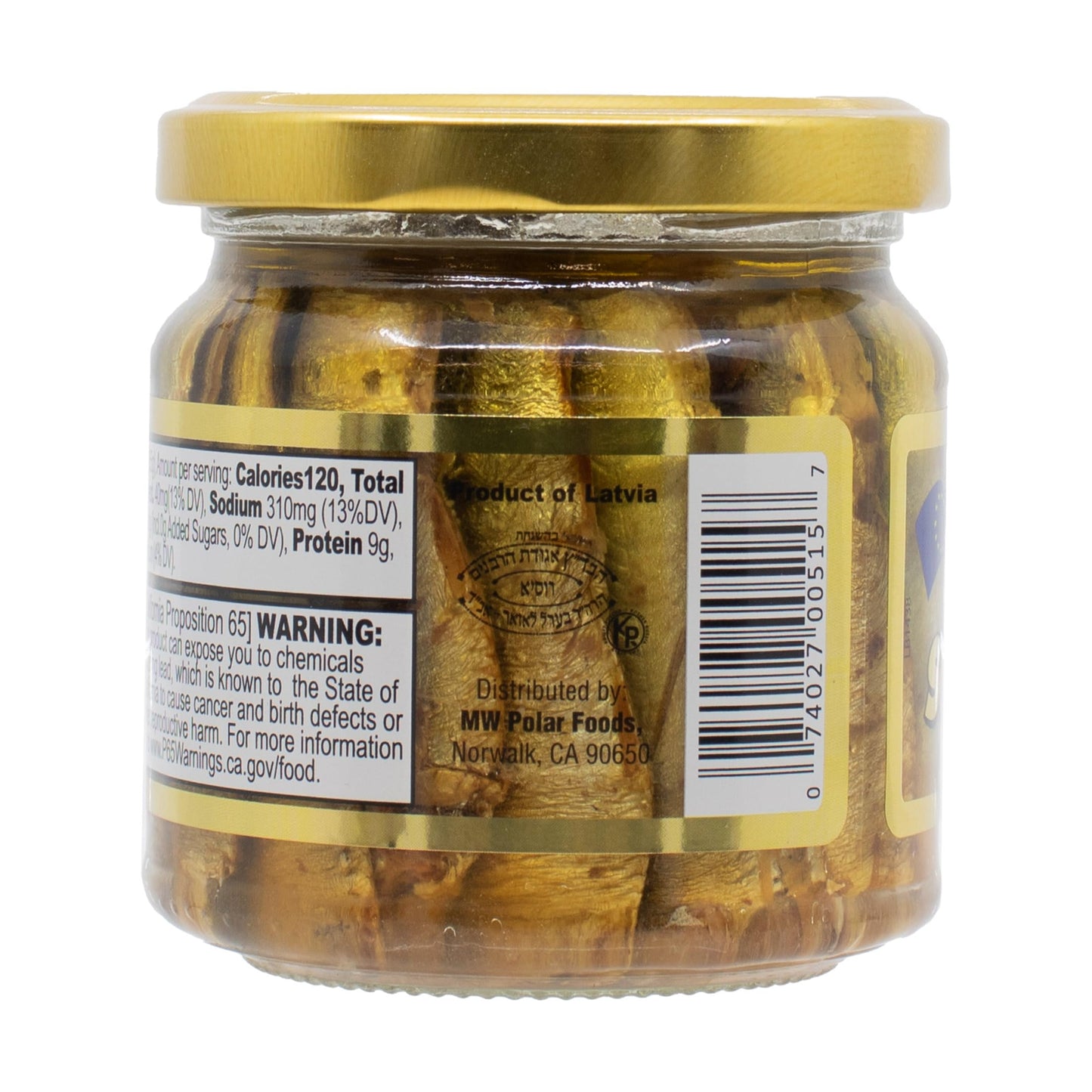MW Polar Naturally Alder Wood Smoked Brisling Sardines in Olive Oil, 6.5oz Jar (Pack of 6) | Kosher Friendly, Wild-Caught, Hand-Packed, High in Omega-3, Keto, Paleo, Gluten-Free, Non-GMO