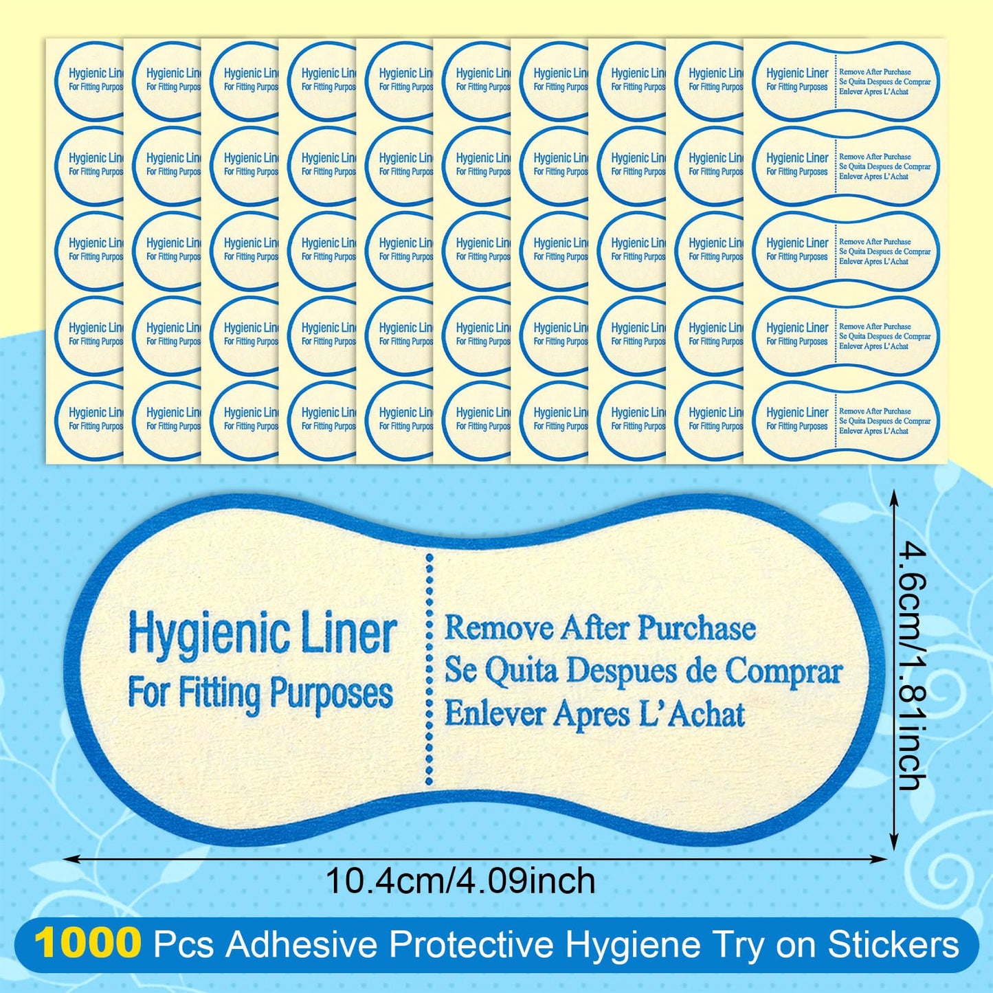 500 Pcs Adhesive Protective Hygiene Try on Sticker Hygiene Strip Bulk for Swimwear Underwear Panty Liners Bikini