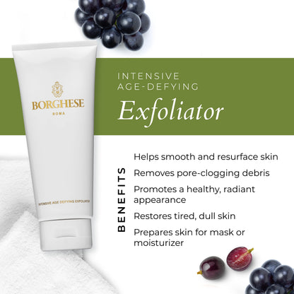 Borghese Intensive Age Defying Exfoliator - Weekly Foaming Facial Exfoliator Scrub with Peptides & Hyaluronic Acid for Smooth Skin, for All Skin Types