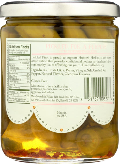 Pickled Pink Foods, Okra Pickled, 16 Fl Oz