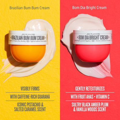Sol de Janeiro Mini Body Cream Trial Set - Travel Size Set - Beauty Minis - Brazilian Bum Bum Cream & Bom Dia Bright Cream - 2 Piece Set 25 mL - $24 Value