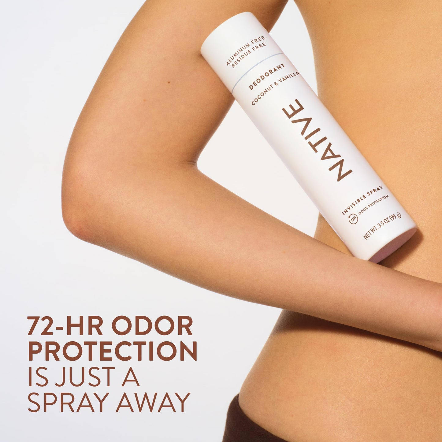 Native Deodorant & Body Spray, Coconut & Vanilla, 72-Hour Odor Protection for Underarms & Body, Aluminum Free, Dries Instantly, 3.5 oz