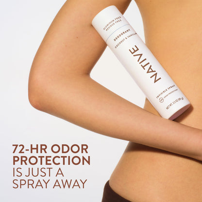 Native Deodorant & Body Spray, Coconut & Vanilla, 72-Hour Odor Protection for Underarms & Body, Aluminum Free, Dries Instantly, 3.5 oz