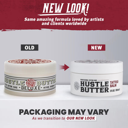 Hustle Butter Tattoo Aftercare 5oz Tattoo Balm, Heals + Protects New Tattoos and Rejuvenates Older Tattoos - 100% Vegan Cream No-Petroleum