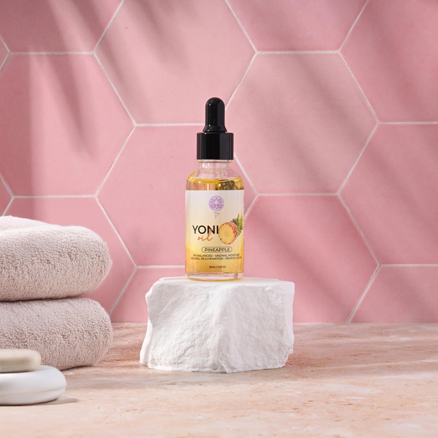 Magic V Yoni Oil for Women – Organic Feminine Care Vaginal Moisturizer, pH Balance & Odor Control, Soothes Ingrown Hair & Razor Bumps – Pineapple Scent