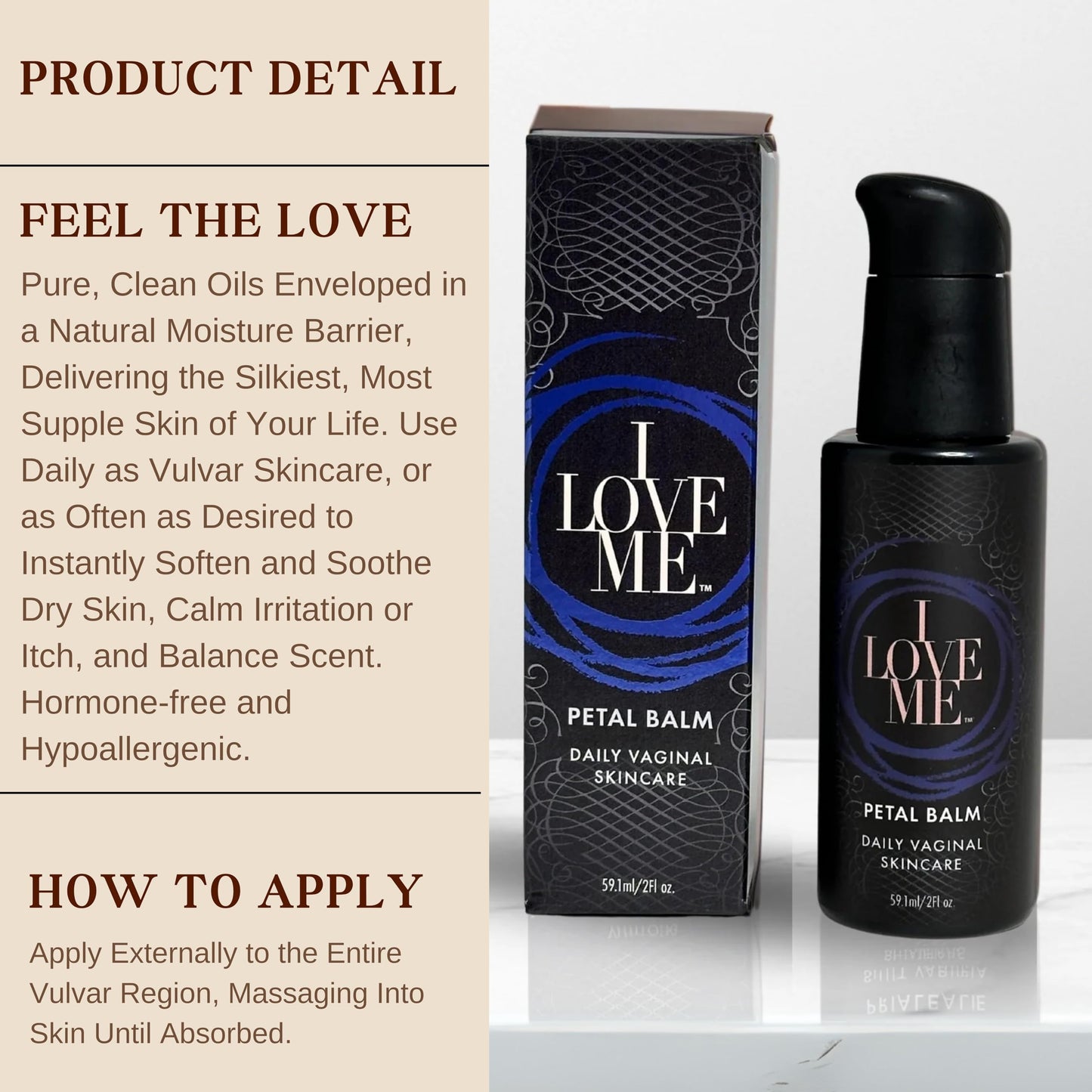 Petal Balm Daily Vaginal Skincare - Vulva Balm for Vaginal Dryness & Itching - Clinically Tested Hormone-Free Natural Vaginal Moisturizer for Sensitive Vulvar Skin - Intimate Feminine Care - 2Fl Oz