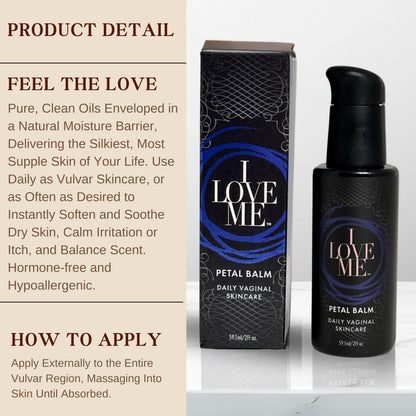 Petal Balm Daily Vaginal Skincare - Vulva Balm for Vaginal Dryness & Itching - Clinically Tested Hormone-Free Natural Vaginal Moisturizer for Sensitive Vulvar Skin - Intimate Feminine Care - 2Fl Oz